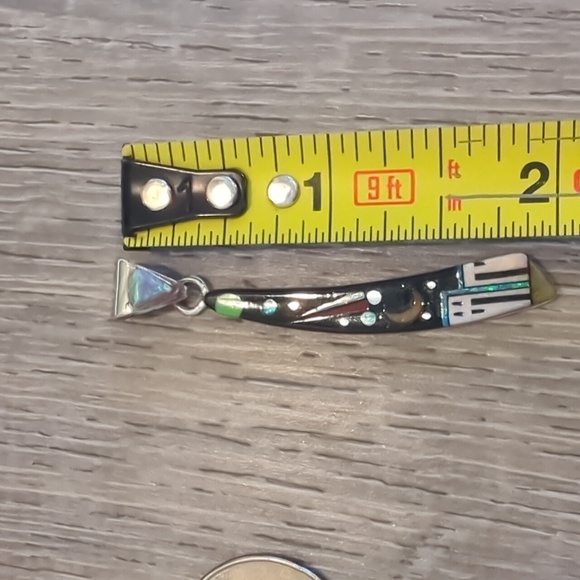 Galaxy Native American Inlay Gemstone Sterling Silver Pendant - Picture 8 of 9